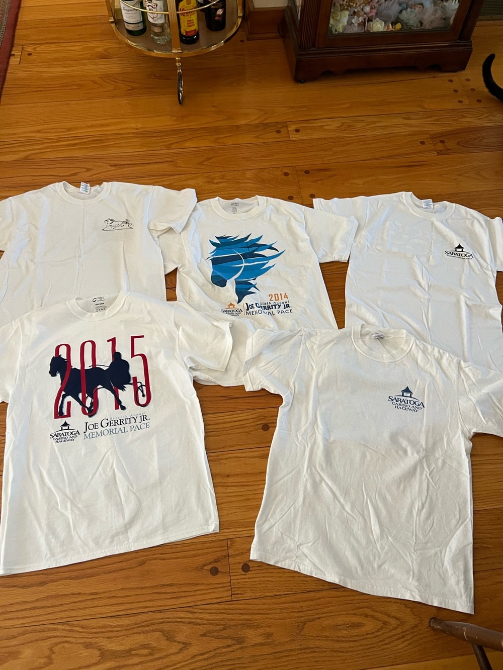 Lot of 5 brand new cotton Saratoga Raceway t-shirts medium